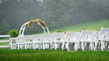 Wedding chairs in the rain